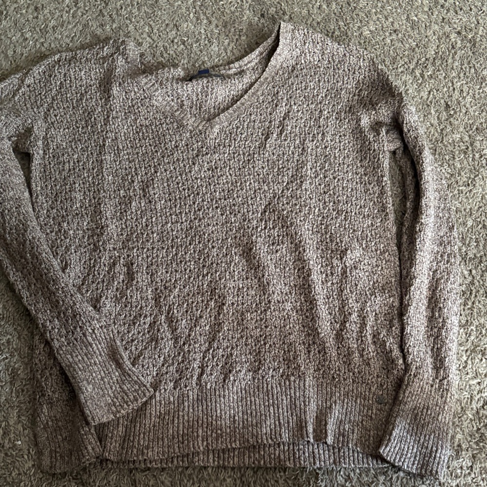 American Eagle Outfitters Taupe V-Neck Sweater